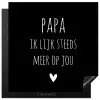 Quotes - Papa ik lijk steeds meer op jou - Stef Bos - Papa - Spreuken Inductie beschermer vinyl 3mm middel -3d