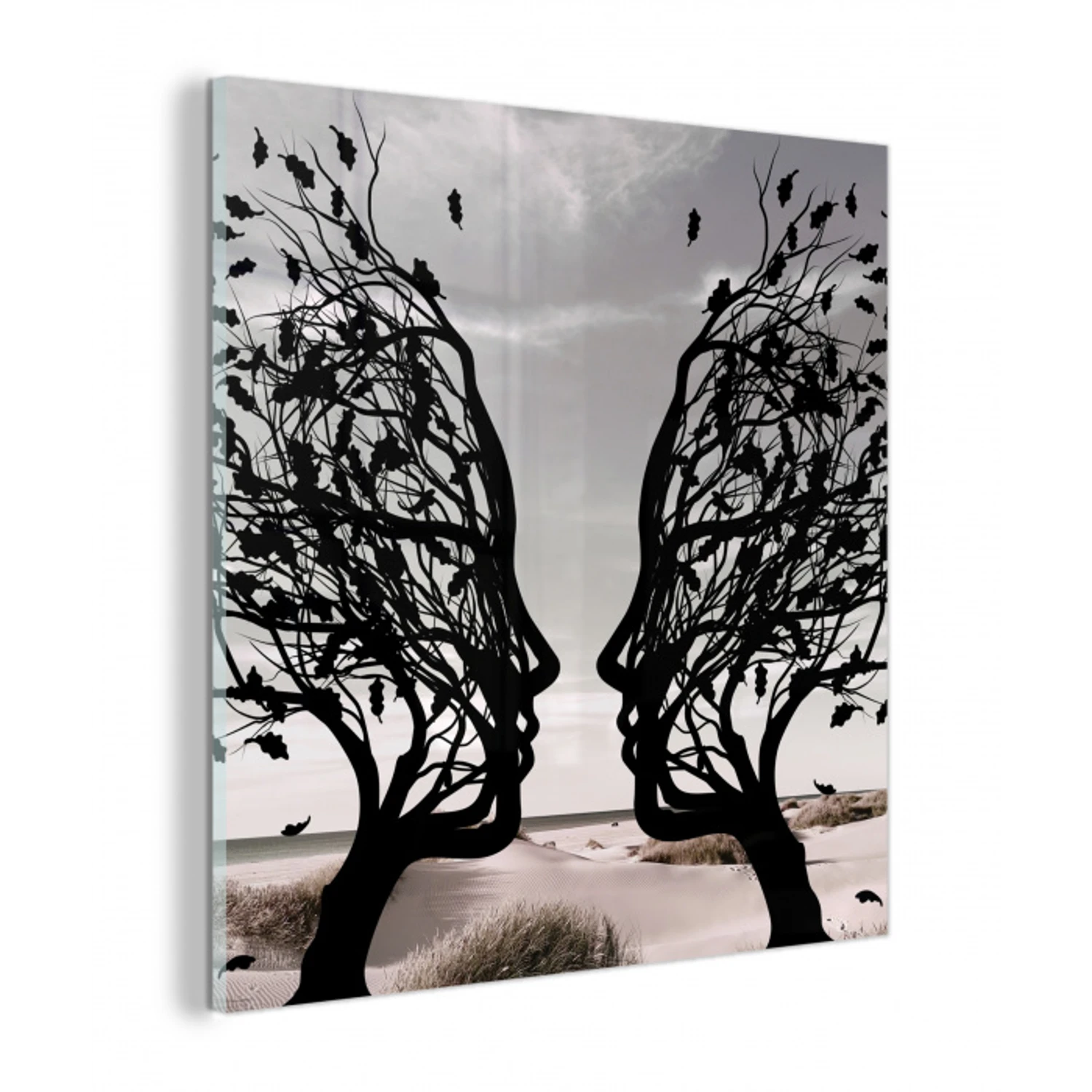 Bomen - Gezicht - Bladeren - Moderne kunst plexiglas 5mm klein -z3d