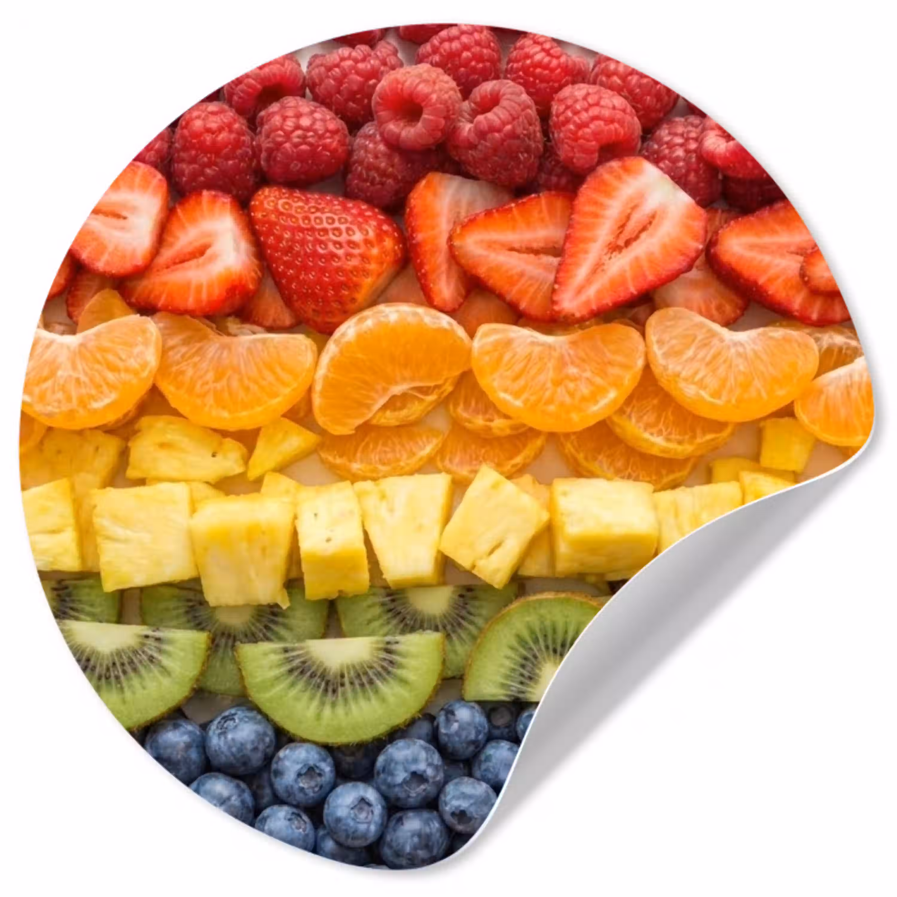 Fruit - Regenboog - Gezond - Kleurrijk Wandcirkel behangsticker klein -3d