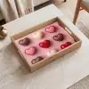 Macarons - Hartjes - Kleurrijk - Roze Dienblad Rechthoek middel -sfeer1
