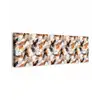 Penseelstreken - Oranje - Grijs canvas 2cm klein 828 -z3d