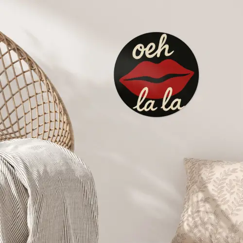 Lip - Rood - Quote Wandcirkel behangsticker klein -sfeer4