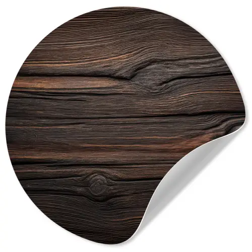 Hout - Grillige nerven Wandcirkel behangsticker klein -3d