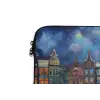 Grachten Amsterdam - Huizen - Stad - Kleurrijk laptophoes neopreen klein -detail
