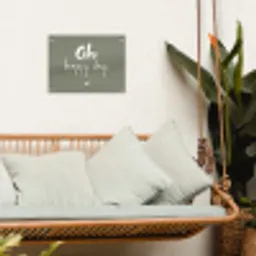 Oh happy day - Quotes - Tekst - Zomer tuinposter los doek klein -sfeer7