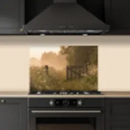 Hek - Natuur - Mist - Veld keuken achterwand spatscherm klein -sfeer1