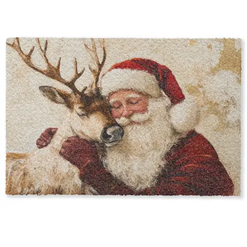 Kerstman - Rendier - Kerst - Christmas Deurmat klein -zkaufland3d