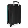Voetbalvibes - Verfspatten - Groen - Blauw NBS - Handbagage koffer - Kinderen Unisex middel -achterkant