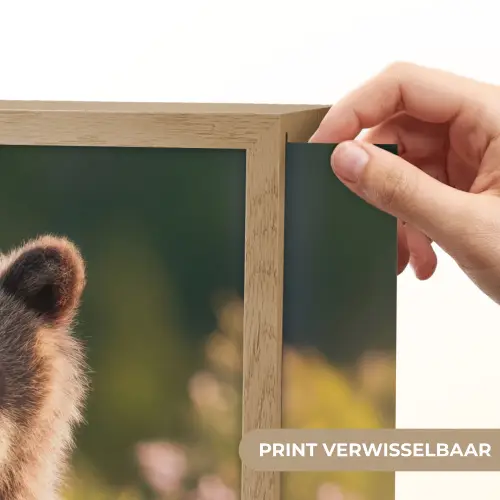 Beer - Bloemenveld - Gras Light Box met batterij (Wandlamp kind) middel -USP_websiteprintNL