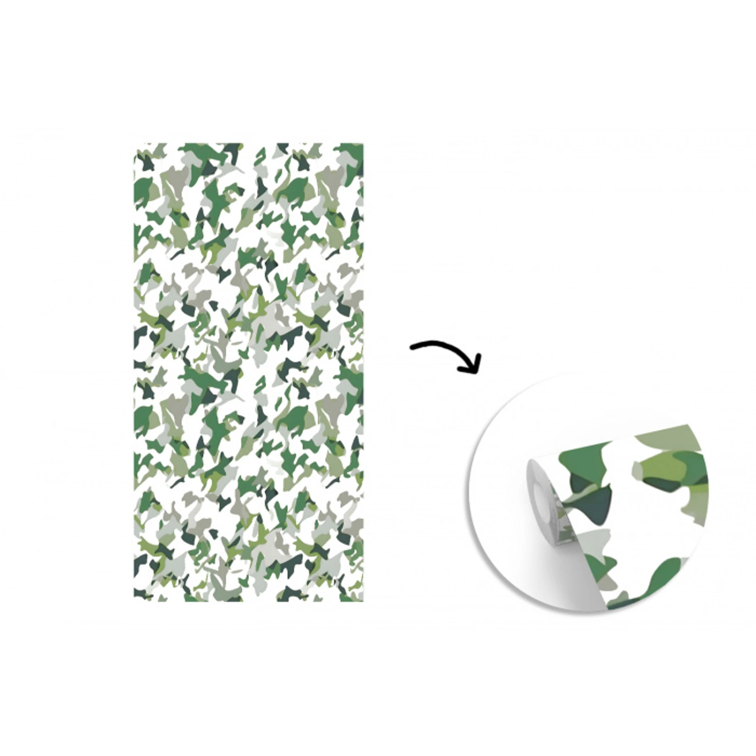 Abstract - Camouflage - Groen fotobehang vinyl groot 64 -3d