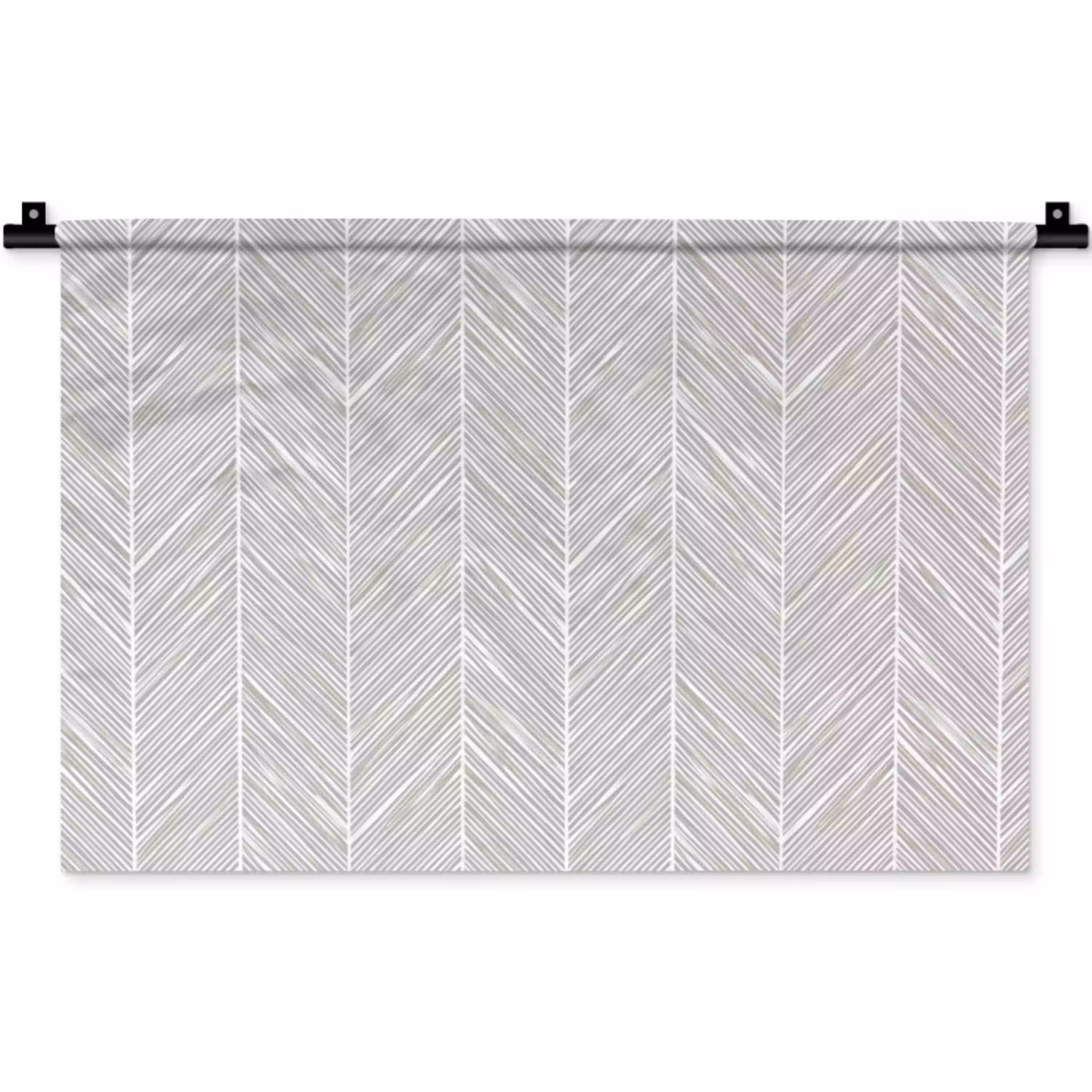 Klassiek - Visgraat - Grijs Wandkleed katoen klein 269 -zz3d