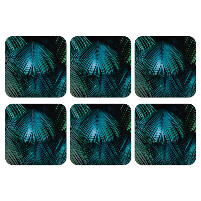 Inductie beschermer - Inductie afdekplaat - Tropical - Jungle - Bladeren - Groen onderzetter kurk middel -3d