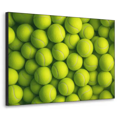 Tennisballen - Bal - Geel Textielframe zwart klein -3d