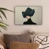 Vrouw - Groen - Hoed canvas 2cm klein -sfeer1