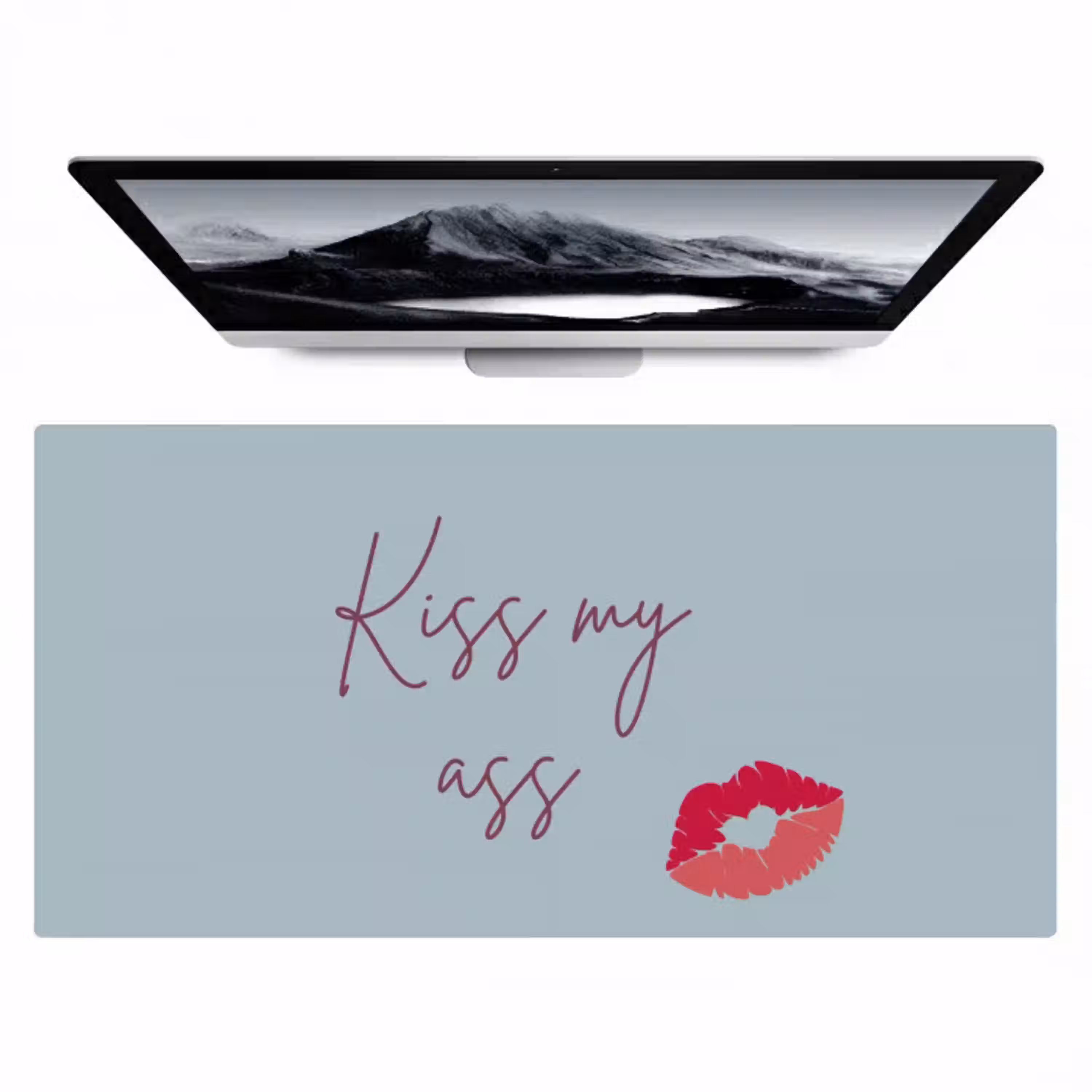 Kiss my ass - Lip - Blauw Muismat XXL klein -zzz3d