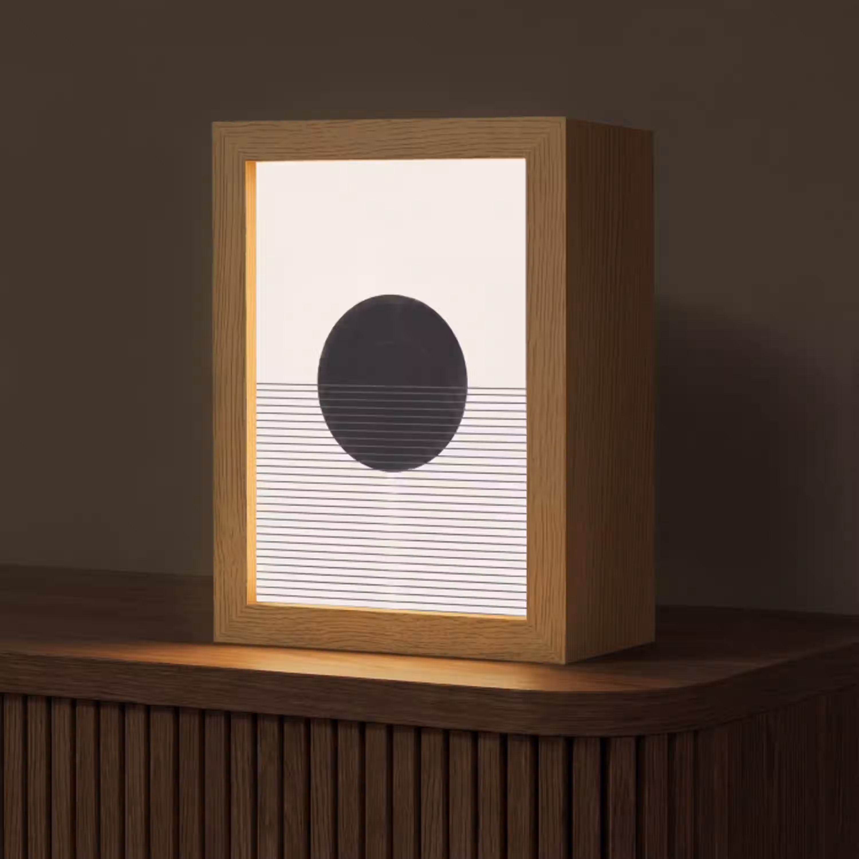 Cirkel - Lijnen - Abstract Light Box met kabel (Tafellamp) klein -z3d_website
