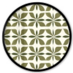 Botanisch - Retro - Groen Fotolijst rond zonder passe partout klein 856 -3d
