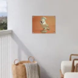 Kerkuil - Koksmuts - Oranje - Vogel tuinposter los doek klein -sfeer8