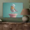 Roodborstje - Vogel - Koksmuts - Sokkel PET vilt klein -sfeer2