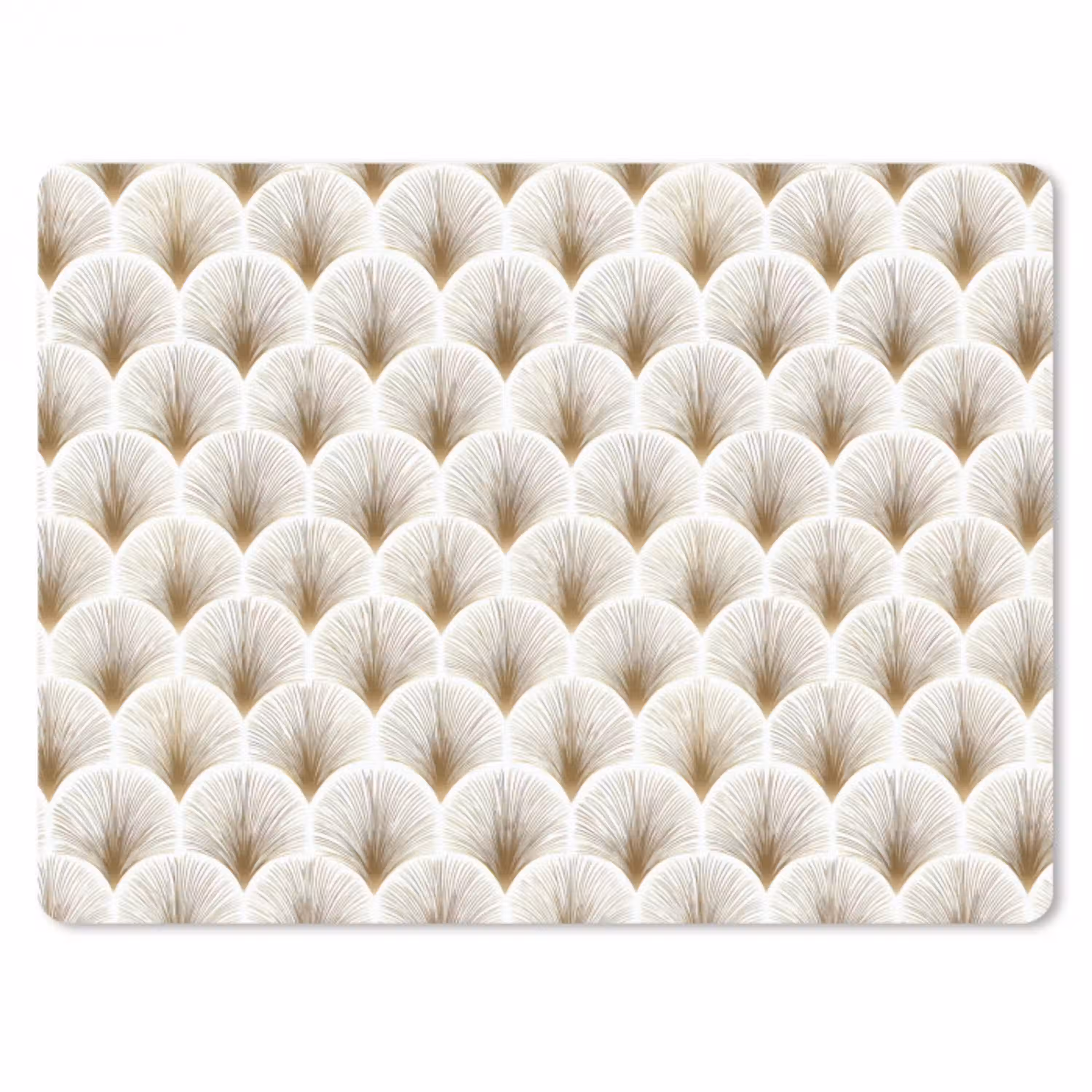 Waaiers - Art Deco - Elegant - Goud - Wit muismat rubber klein 262 -3d
