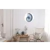 Blauw - Schelp - Spiraal Wandcirkel aluminium klein -woonkamer