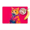 Kat - Kimono - Bloemen - Roze Placemat vinyl groot -zzzproduct_Kitchenyeah-website