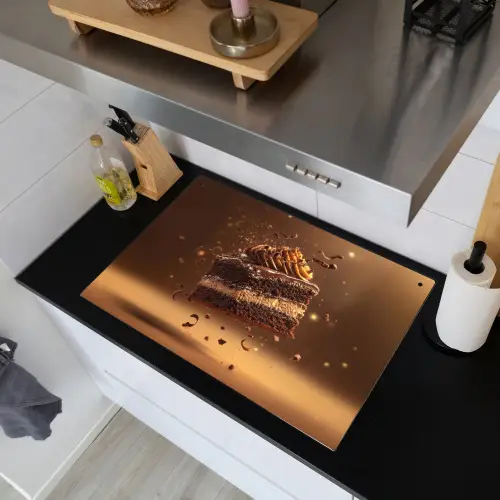 Taart - Chocolade - Eten - Brownie Inductie beschemer met haakjes klein -sfeer1