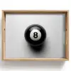 Biljartbal - Getal - Acht - Wit Dienblad Rechthoek middel -z3d_shopping