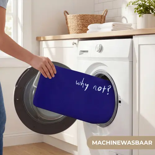 Why not - Blauw - Handgeschreven Badmat klein -USP_WasbaarNL