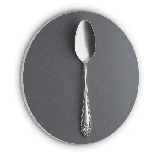 Zilver - Metaal - Lepel Akoestische PET Vilt - Rond klein -3d