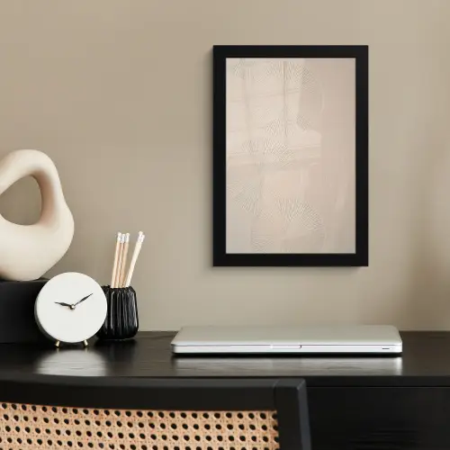 Japandi - Beige - Modern fotolijst zwart zonder passe partout klein -sfeer1