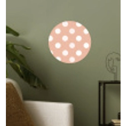 Klassiek - Polka - Perzik Wandcirkel behangsticker klein 186 -sfeer2