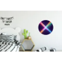Kruisen - Lasterstralen - Neon Wandcirkel aluminium klein -kinderkamer