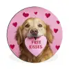 Hond - Kiss- Valentijn - Hartjes Wandcirkel aluminium klein -3d