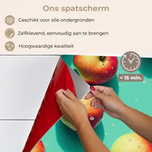 Appels - Water - Turquoise keuken achterwand spatscherm klein 900 -spatscherm_NL