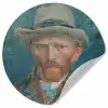 Zelfportret 1887 - Schilderij van Vincent van Gogh Wandcirkel behangsticker klein -3d
