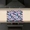 Roze - Blauw - Camouflage keuken achterwand spatscherm klein 900 -sfeer1