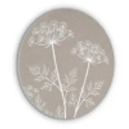 Grafisch - Fluitenkruid - Taupe Akoestische PET Vilt - Rond klein -3d