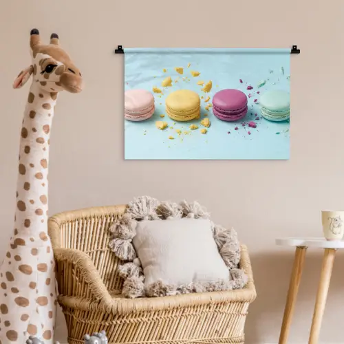 Macarons - Kleurrijk - Pastel Wandkleed katoen klein -wsfeer5_kind