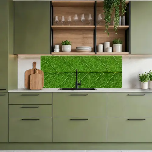 Natuur - Blad - Groen keuken achterwand 2 middel -sfeer3