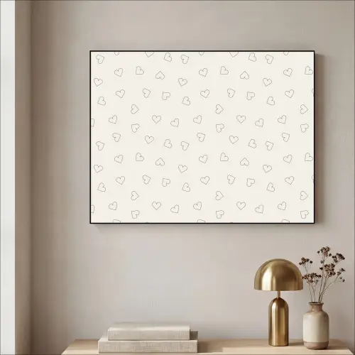 Valentijn - Hart - Wit - Zwart Textielframe zwart klein 947 -sfeer2