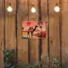Kameel - Gekleurd tapijt - Duinen - Rode zon tuinposter los doek klein -sfeer1