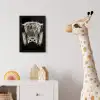 Schotse hooglander - Goud - Hoorns - Zwart wit - Koe - Dieren fotolijst zwart zonder passe partout klein -usfeer4_kinderkamer