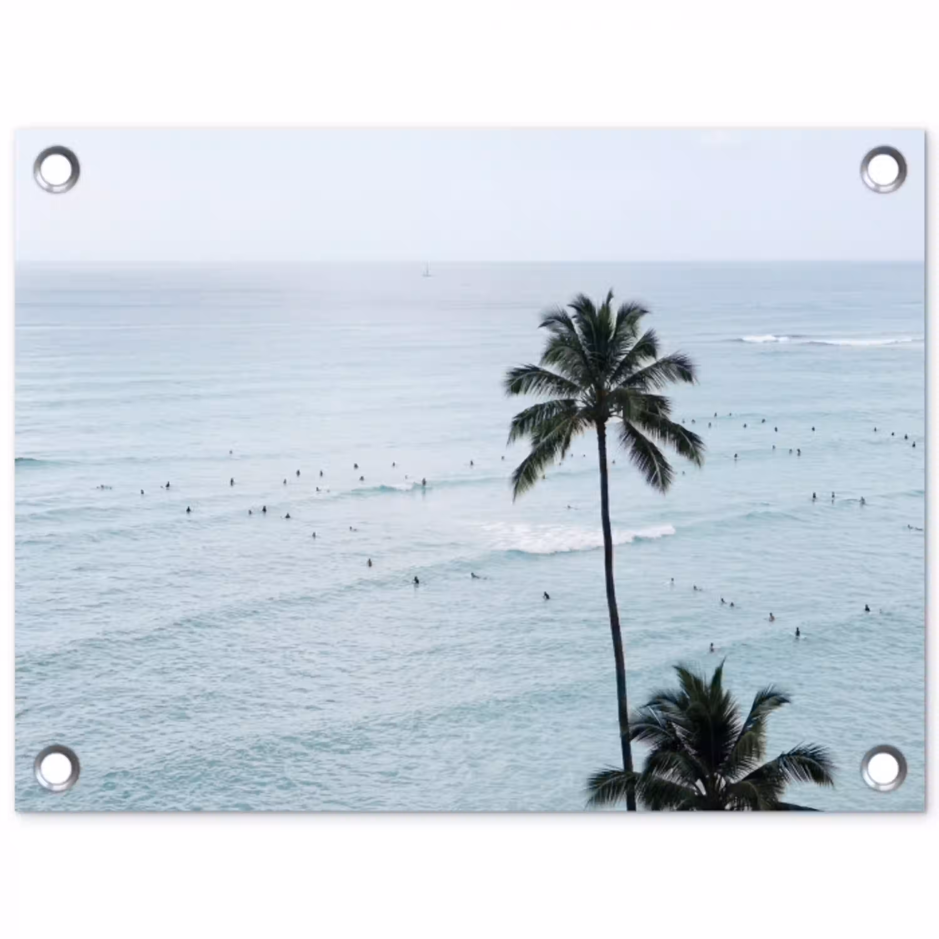 Oceaan - Palmbomen - Surfers tuinposter los doek klein -3d