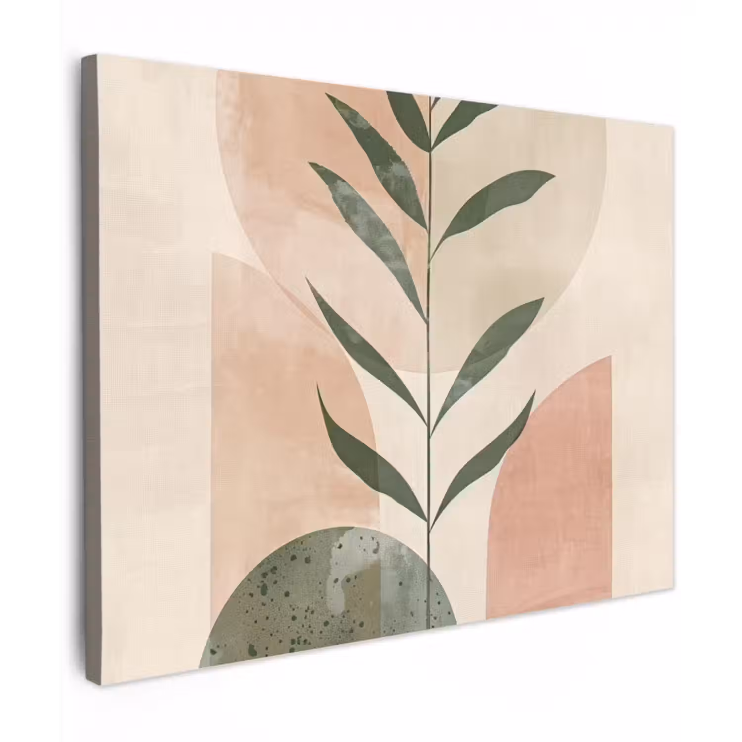 Canvas schilderij - Modern - Roze - Groen - Natuur - Aesthetic