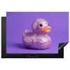 Disco - Eend - Paars Inductie beschermer vinyl 3mm klein -3d