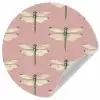 Lillibellen - Patroon - Roze Wandcirkel behangsticker klein 186 -3d