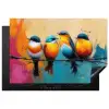 Vogels - Kleurrijk - Tak - Abstract Inductie beschermer vinyl 3mm klein -3d
