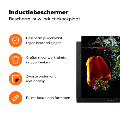Paprika’s in Watershow Inductie beschermer vinyl 3mm klein -zzzzzzz-td-ups