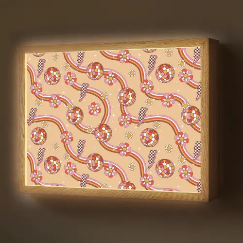 Disco - Patroon - Lijnen Light Box met batterij (Wandlamp) middel 907 -z3d_website
